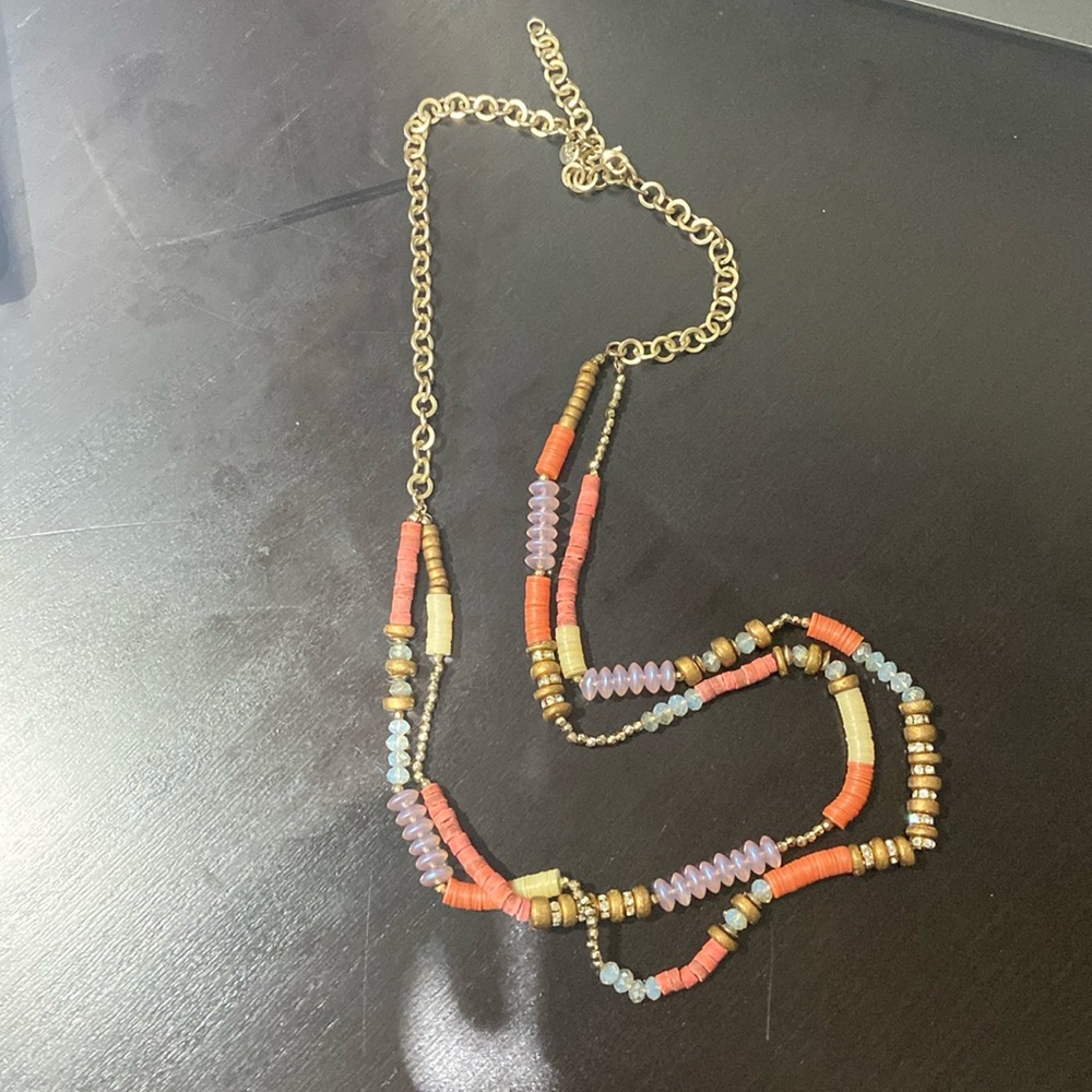 LOFT multi coloured beaded necklace